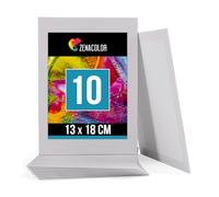 Zenacolor Set di 10 Tele per Dipingere - 100% Cotone Senza Acidi - Tela per Dipingere 13x18 cm - Tutti i Tipi di Pittura su Tela