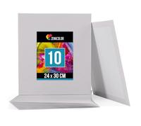Zenacolor Set di 10 Tele per Dipingere - 100% Cotone Senza Acidi - Tela per Dipingere 24x30 cm - Tutti i Tipi di Pittura su Tela