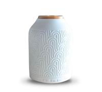 Zen'Aroma Diffusore di Olio Essenziale Wifi Praga - Diffusore Elettrico Connesso Compatibile Alexa/Google Home - Controllo Totale a Distanza sull'APP Tuya Smart - Materiali Naturali Legno e Ceramica
