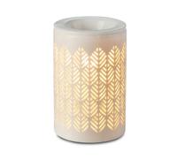 Zen'Arôme Bruciatore cera profumata Calorya n. 9 - Brucia profumo elettrico per fondente profumato - Lampada da profumo con dimmer e tazza rimovibile - Ceramica con decorazione traforata e illuminazione d'ambiente