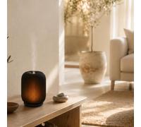 Zen'Arome ELUNÉ - Diffusore di oli essenziali USB in vetro nero, 80 ml, diffusore ad ultrasuoni, luce bianca calda, diffusione continua o alternata, oltre 3 ore di autonomia