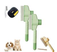 Zenbrush Cat Comb,Avatar Zenbrush For Cats,Self-Cleaning Pet Comb Grooming Brush With Long & Short Stainless Steel Teeth For Shedding Pet Hair Removal (2pcsGreen)