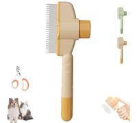 Zenbrush Cat Comb, Recognizeknow Cat Brush, Self-Cleaning Pet Flea Comb Grooming Brush with Release Button (orange,1pcs)