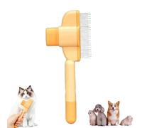 Zenbrush Cat Comb, Zen Brush for Cats, Self-Cleaning Pet Flea Comb Grooming Brushs,Pet Brushs for Massaging and Cleaning Shedding Hair (Yellow)