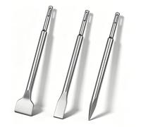 Zencantorous Set di 3 Scalpelli SDS Plus, con Scalpello a Punta, Scalpello Piatto, Scalpello Largo, per Lavori di Demolizione, per Piastrelle, Muro, Muratura, Calcestruzzo