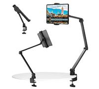 ZenCT Supporto per tablet a 3 bracci rimovibili, supporto in metallo ultra lungo 100 cm stabile, supporto per tablet da scrivania per iPad Pro 12.9, Air Mini e altri dispositivi da 4.7 a 12.9" (nero)