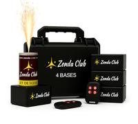 ZENDA CLUB® Confezione da 4 Trigger + 5 getti di scena argentati 2 metri 30 secondi - Accensione a distanza con telecomandi - per matrimoni, feste ed eventi - categoria F1