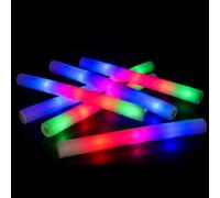 zenda club® Set di 100 bastoncini luminosi a LED multicolori, 48 cm, bastoncini in schiuma luminosi, 3 modalità: lampeggiamento veloce, lento e luce fissa, per compleanno, festa, matrimonio, concerto