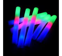 zenda club Set di 15 bastoncini luminosi a LED, multicolore, 48 cm, in schiuma di alta qualità, 3 modalità flash, ideale per feste, concerti, matrimoni, compleanni, autonomia 8 ore