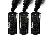 ZENDA CLUB® Set di 3 fumigeni a mano ± 60 secondi nero - Trigger a stoppino - fumigeni colorati da tenere in mano - categoria F1