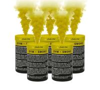ZENDA CLUB® Set di 4 fumigeni colore giallo - fumo luminoso e festivo - durata 60 secondi - accensione a stoppino - non tossico - fumo da posa o a mano - categoria F1 - consegna 24/48H