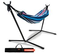 Zendea Amaca con Struttura in Metallo, Blue Shades Galapagos, Tessuto in Cotone, Resistente e Confortevole