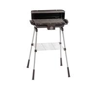 Zendea - Barbecue Elettrico 2200W con Griglia 40x22 cm e Scaldavivande 45x12 cm, Ideale per Grigliate su Balcone o Terrazzo, Senza Fumo, Cottura Uniforme, Compatto e Potente