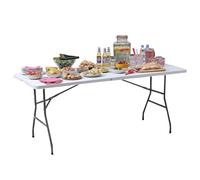 Zendea Clori Tavolo Pieghevole Portatile: Ideale per Giardino, Campeggio e Buffet, Leggero, Salvaspazio, Durevole, con Sistema di Blocco di Sicurezza, Fino a 6 Persone - 180x70x74 cm