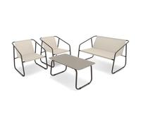 Zendea Salotto da Giardino Esterno Nizza - Set Tavolo e Sedie da Esterno con Divano, 2 Poltrone e Tavolo in Vetro Temperato, Set Giardino Esterno Elegante, Arredo Giardino per Esterno 4 Posti