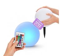 Zendea Sfera Solare da Giardino LED RGB + Bianca ø25 cm - Luci Solari da Esterno Decorative, 16 Colori, Telecomando IR, Picchetto Incluso, IP44, Batteria Li-ion