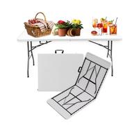 Zendea - Tavolo da Giardino Salvaspazio 180x70x74 cm - Tavolo Pieghevole Portatile con Blocco di Sicurezza e Superficie in Resina PP per 6 Persone - Arredo Esterno per Balcone o Terrazzo