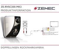 ZENEC ZE-RVSC200-MK2 Telecamera di retromarcia a doppia lente Visione notturn...