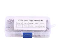 Zener Diode Assortment Kit 200 Pcs | 10 Values 1N4738 to 1N4748 | Low Leakage Voltage Regulator for Electronics/DIY Projects | With Labeled Storage Box