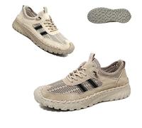 Zenfaze Orthopedic Shoes for Men,Handmade Breathable Outdoor Lightweight Slip-On Mesh Casual Sneakers,Arch Support,Breathable Mesh Elastic Laces,Leather Hiking Shoes (1PCS/D,38)
