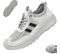 Zenfaze Orthopedic Shoes for Men, Men's Slip-On, Breathable Hollow Mesh, Arch Support Light Non-Slip, for Sports, Hiking (Gray,39)