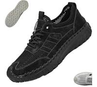 Zenfaze Orthopedic Shoes for Men, Men's Slip-On, Breathable Hollow Mesh, Arch Support Light Non-Slip, for Sports, Hiking (Black,41)