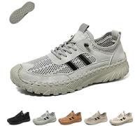 Zenfaze Orthopedic Shoes for Men, Men's Slip-On Non-Slip Sneakers with Breathable Mesh And Solid Arch Support for Hiking (Grey,41)