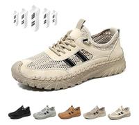 Zenfaze Orthopedic Shoes for Men, Zenfaze Slip On Orthopedic Hiking Shoes, Arch Support, Breathable Mesh Elastic Laces (Sand,38)
