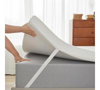 ZenFloat® - Coprimaterasso in memory foam, 7 cm, a doppio strato, per alleviare il dolore alla schiena, include fodera rimovibile e lavabile in bambù (singolo)