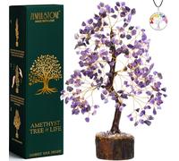 ZENFULSTONE Albero della vita in cristallo ametista decorazione casa ufficio scrivania bonsai fatto a mano per calmare, guarigione spirituale e relax, regalo perfetto per alleviare il