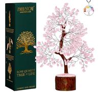 ZENFULSTONE Albero della Vita in Quarzo Rosa per Amore e Guarigione | Decorazione per Casa e Ufficio | Bonsai Fatto a Mano per Supporto Emotivo e Armonia come Simbolo di Pace per i Tuoi Cari
