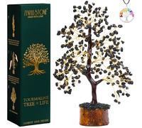 ZENFULSTONE Albero di cristallo di tormalina nera per protezione e messa a terra dall'energia negativa come decorazione per casa e ufficio, bonsai fatto a mano per protezione, regalo perfetto per
