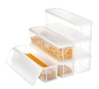 ZENFUN Set di 6 contenitori per pasta con coperchio, ermetici, per spaghetti e bacchette, rettangolari, sigillati, per frigorifero, dispensa da cucina, 7,6 x 30,5 x 7,6 cm, senza BPA