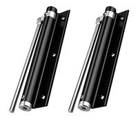 zeng Chiudiporta Automatico Regolabile in Acciaio Inox - per Porte Legno/Alluminio 20-40kg - Montaggio Superficiale Nero (2 Pezzi)