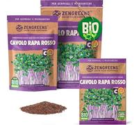 ZenGreens® Semi di cavolo rapa rosso biologico - Scegli tra 200g e 500g | germogli e microgreens - per barattolo, vassoio e germogliatore a piani - alta germinabilità - raccolta in pochi giorni