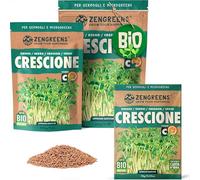 ZenGreens® Semi di crescione biologico - Scegli tra 200g e 500g | germogli e microgreens - per vassoio - alta germinabilità - raccolta in pochi giorni - per insalate, bowl e panini