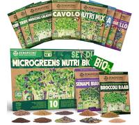 ZenGreens® - Semi di germogli bio set nutri-mix - 10 varietà - facile coltivazione in vaso o vassoio per semi - mix di microgreens - set da 10