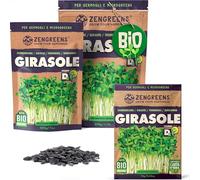 ZenGreens® - Semi di girasole biologico - Scegli tra 10g, 200g e 500g - Germogli di girasole - Germinazione superiore al 97% - Microgreens