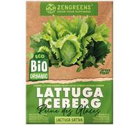 ZenGreens® Semi di lattuga iceberg biologico - Semi di verdure per la coltivazione in giardino, sul balcone o in un'aiuola rialzata - Sementi di ortaggi - Ice Queen