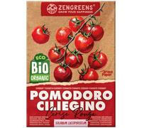 ZenGreens® Semi di pomodoro ciliegino biologico - Semi di verdure per la coltivazione in giardino, sul balcone o in un'aiuola rialzata - Sementi di ortaggi - Pomodorino - Red Cherry