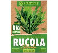 ZenGreens® Semi di rucola biologico - Semi di verdure per la coltivazione in giardino, sul balcone o in un'aiuola rialzata - Sementi di ortaggi - Rughetta, Ruchetta