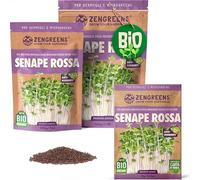 ZenGreens® - Semi di senape rossa biologico - Scegli tra 10g, 200g e 500g - Germogli di senape rossa - Germinazione superiore al 97% - Microgreens