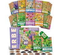 ZenGreens® - Set di Semi di Erbe Officinali e per Tisane bio (20 pezzi) - 20 Semi per Coltivazione Facile in Giardino, Balcone o Serra - Semi da Piantare - Sementi