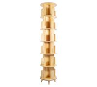 ZENGRICE Libreria girevole, 6 ripiani, scaffale girevole in legno, grande spazio di archiviazione, design speciale, per riporre libri, souvenir, oggetti espositivi