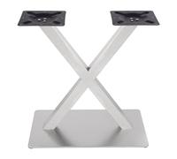ZENGRICE Piedini per mobili, X-Shape Cafe da tavolo, in acciaio inox, argento, antiscivolo, piastre di montaggio ingrandite, supporto per gambe del tavolo, può essere utilizzato come tavolino da caffè
