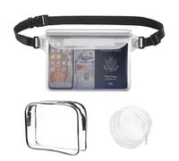 ZENGSING Borsa a marsupio impermeabile, borsa impermeabile per la spiaggia, borsa trasparente per articoli da toeletta, borsa per il fondoschiena con cinturino regolabile (Blanco translúcido)