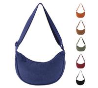 ZENGSING Borsa a mezzaluna in velluto a coste per donne, borsa a tracolla Hobos in velluto a coste, borsa a tracolla con tracolla regolabile per viaggiare, lavorare (Blu Navy)