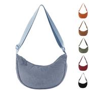 ZENGSING Borsa a mezzaluna in velluto a coste per donne, borsa a tracolla Hobos in velluto a coste, borsa a tracolla con tracolla regolabile per viaggiare, lavorare (Blu)