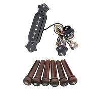 Zengxue 1 Set Cablaggio Precablato Per Chitarra Foro Sonoro Pickup E 6 Pezzi Perni Per Chitarra In Legno Corde Pioli Perno Scanalato cablaggio chitarra