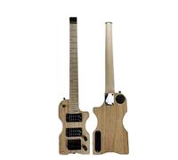 ZENGXUE Manico chitarra elettrica Mini Da 30 Pollici Mini Headless Guitar Electric Wood Wood Body Canadian Acero Neck 6- String 24- Fret Bolt Matte Borsa Per Cintura A Colori Naturale